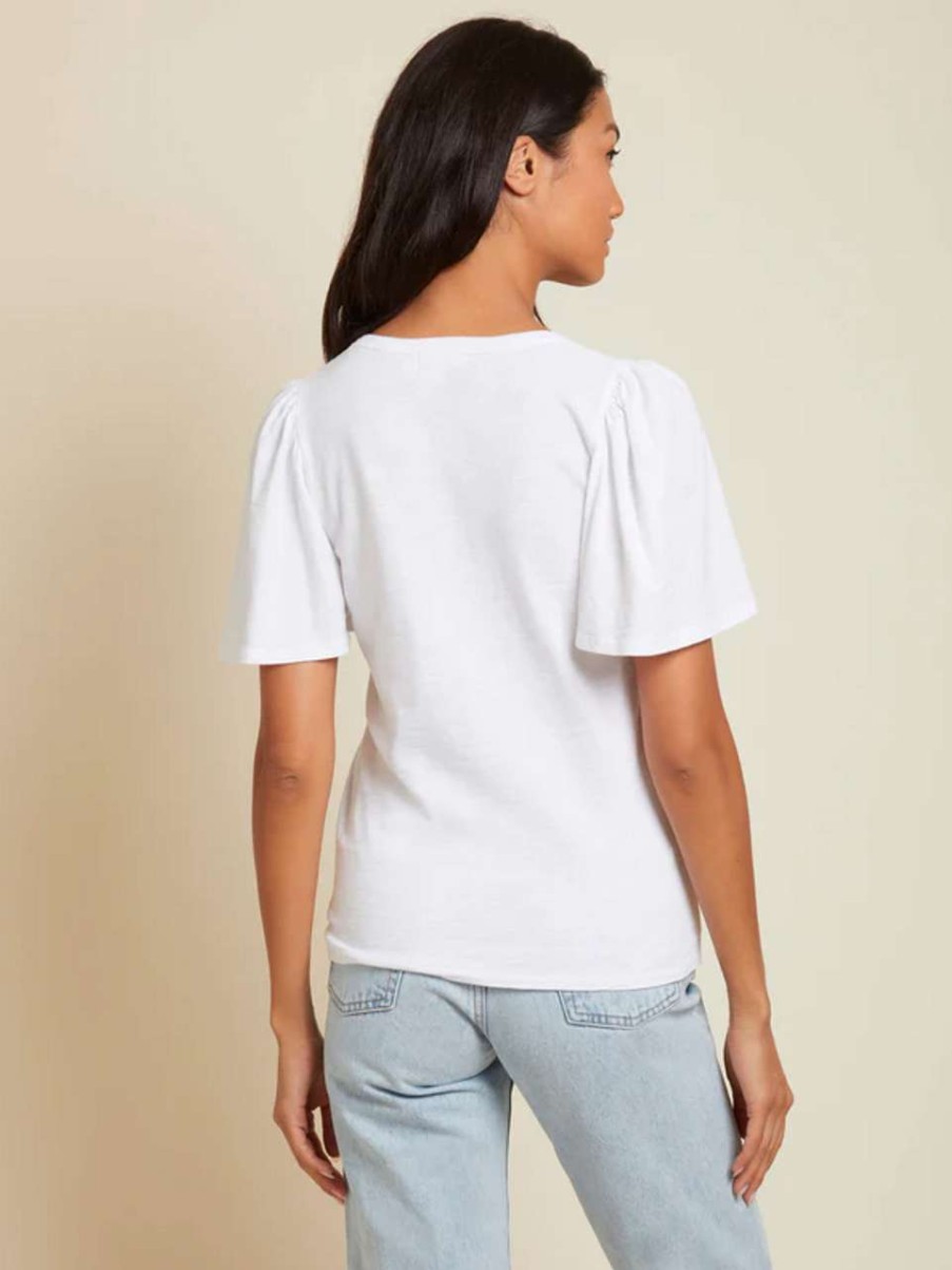 Clothing * | Vicky Flutter Sleeve Tee Nation Exclusive Optic White