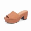 Shoes * | Giselle Wedge Chocolat Blu Shop Caramel Leather