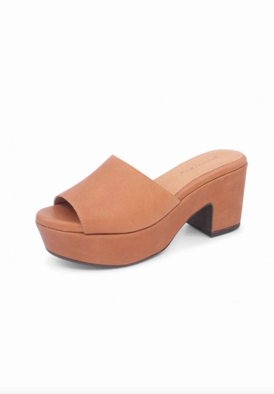 Shoes * | Giselle Wedge Chocolat Blu Shop Caramel Leather