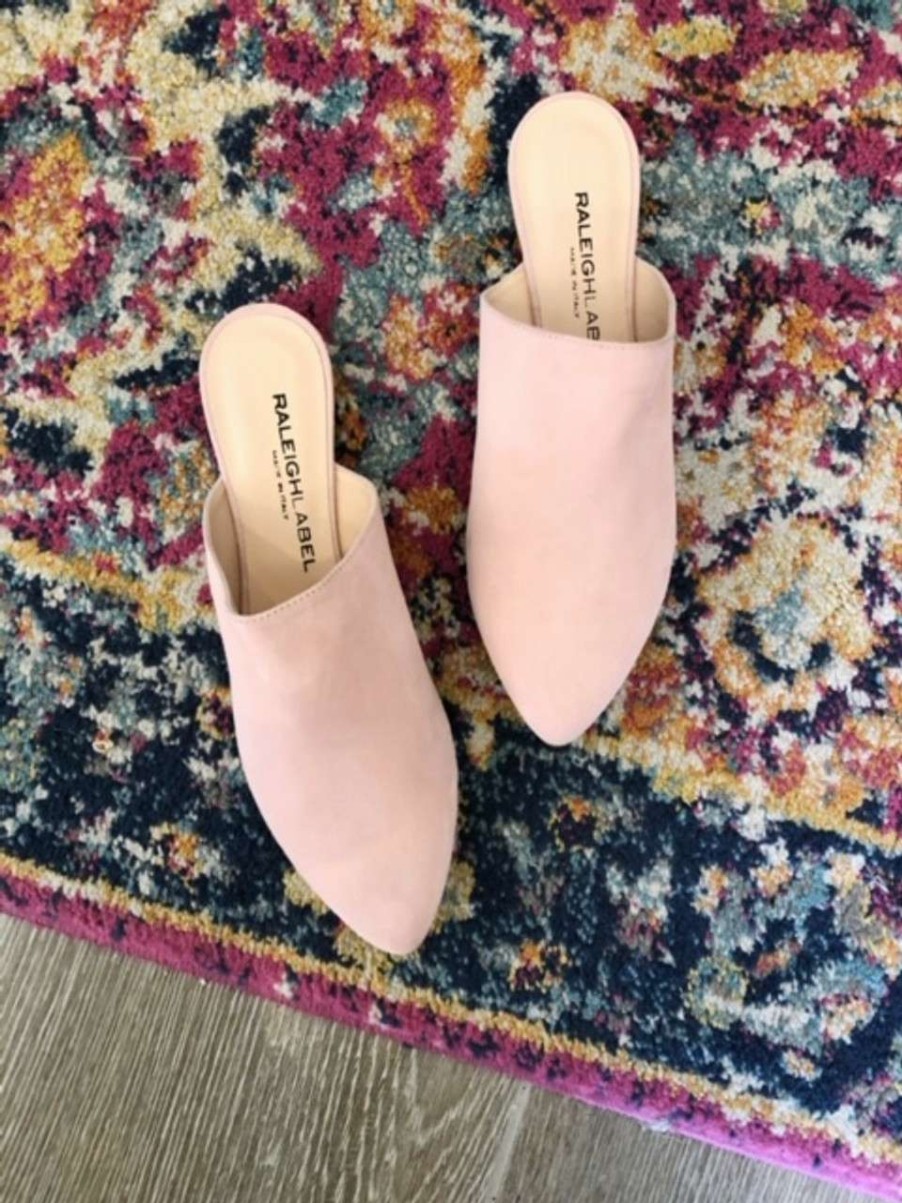 Shoes * | Raleigh Label Slides Flash Sale Blush Suede