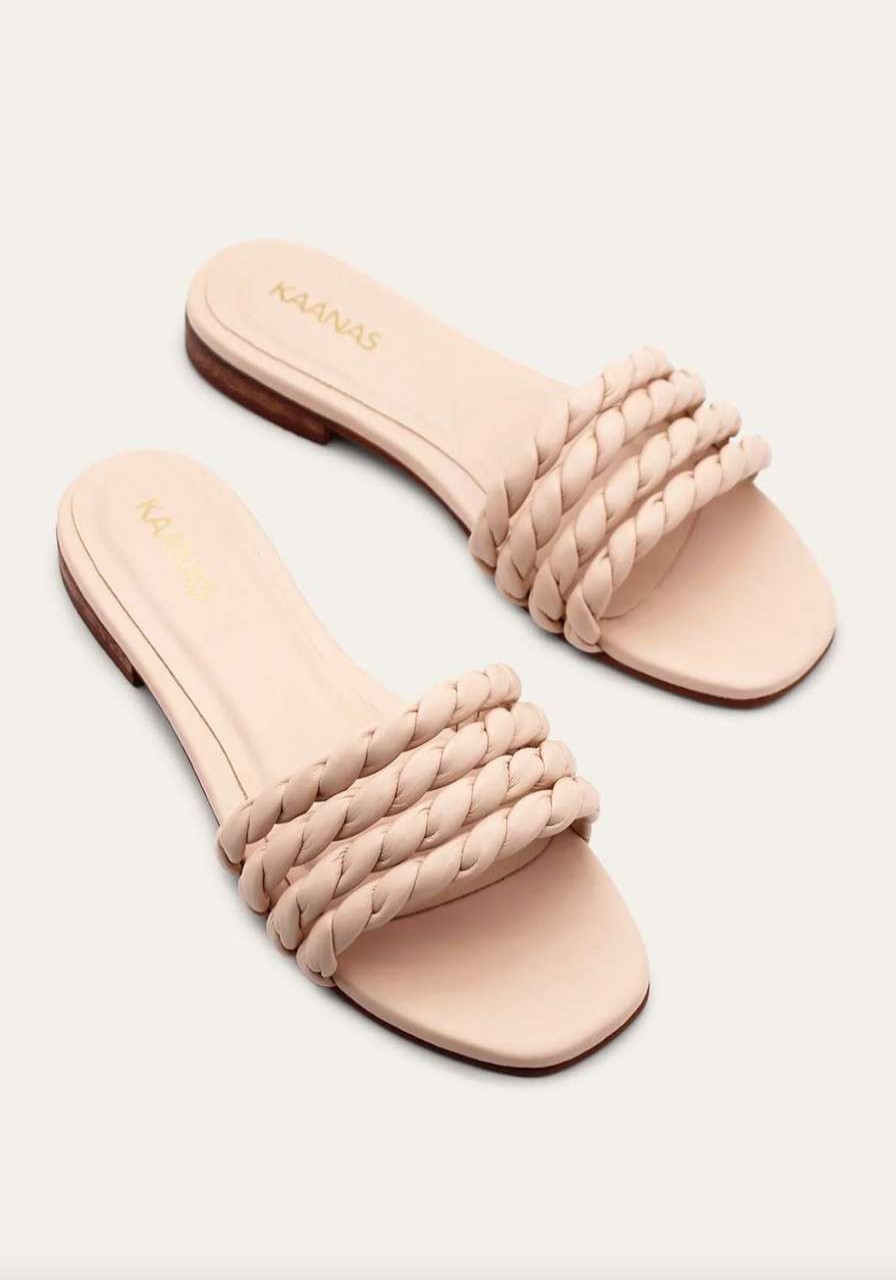 Shoes * | Corcovado Twisted Strap Slide Kaanas Top Selling Nude