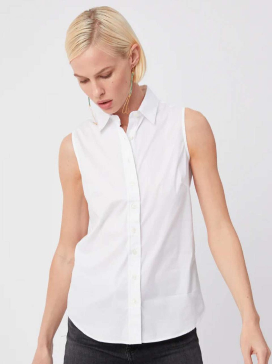 Clothing * | The Sleeveless Shirt The Shirt Typical Style White