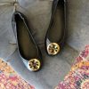 Shoes * | Minnie Travel Ballet Flat Tory Burch Online Black/Gold