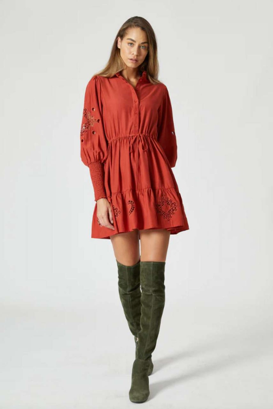 Clothing * | The Brooke Dress The Shirt Hot Sale Red