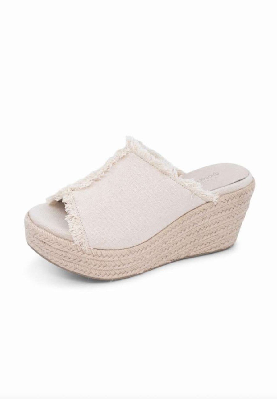 Shoes * | Wania Wedge Chocolat Blu Exclusive Natural Linen