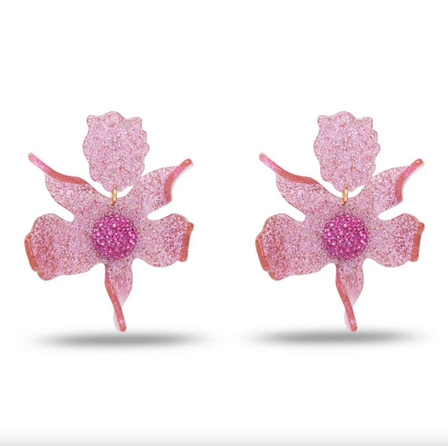 Accessories * | Crystal Lily Earrings Lele Sadoughi Top Sellers Diva Pink