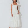 Clothing * | Taryn Midi Dress Cleobella Hot Sell Ivory