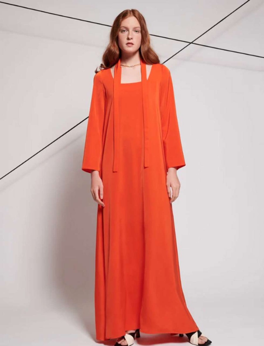 Clothing * | Rowan Flare Maxi Dress Ghospell Exclusive Tangerine