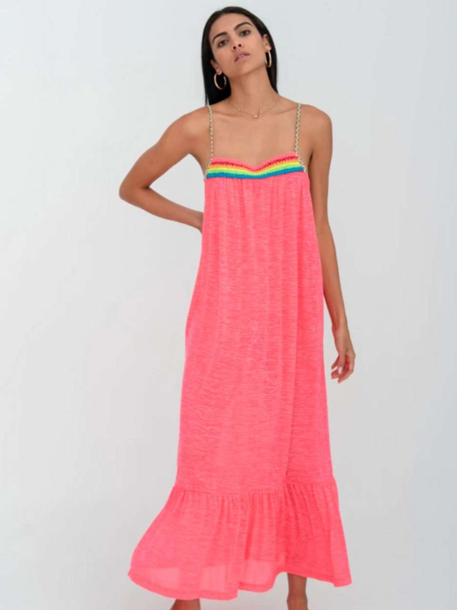 Clothing * | Braided Low Back Dress Pitusa Online Hot Pink