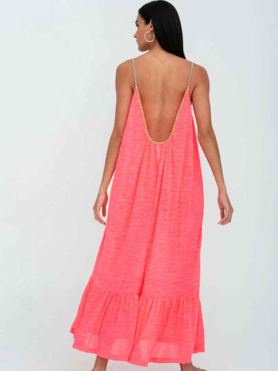 Clothing * | Braided Low Back Dress Pitusa Online Hot Pink