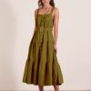 Clothing * | Kinetic Midi Dress Mon Renn Top Sellers Khaki Green