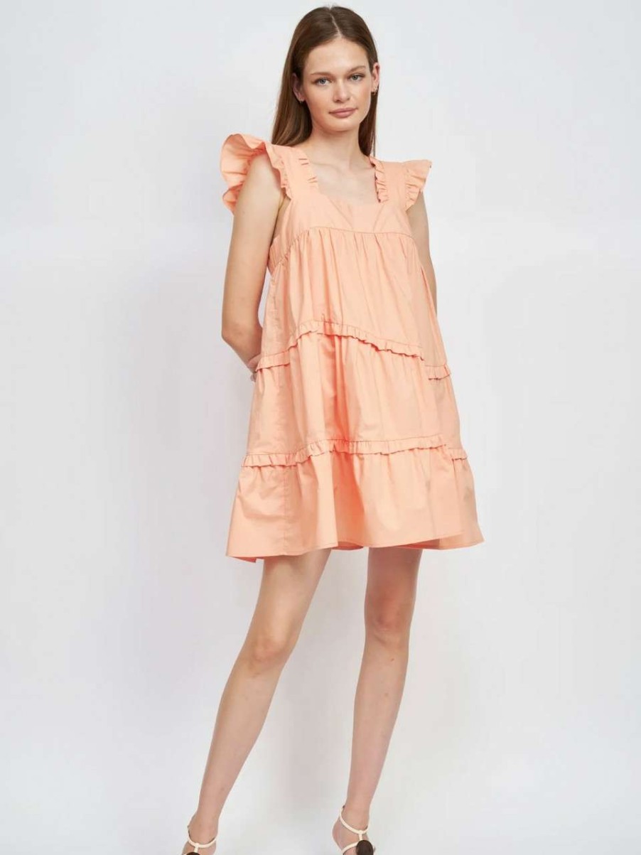 Clothing * | Byblos Mini Dress En Saison Online Tangerine