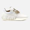 Shoes * | Leather Fringe Sneaker Esse Ut Esse Flash Sale White