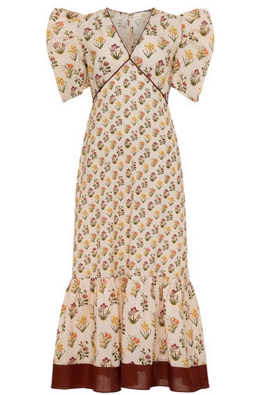 Clothing * | Brielle Midi Dress Anna Cate Collection Top Sell Ivory Floral