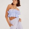 Clothing * | Rapture Crop Bodice Sovere Top Selling Pale Periwinkle