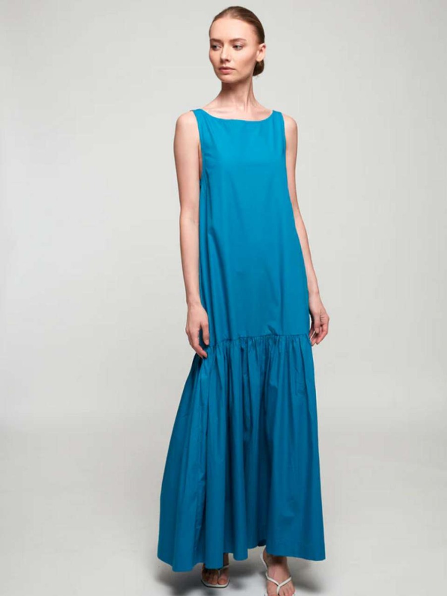 Clothing * | Drop Hem Maxi Dress Swf Online Blue Ii