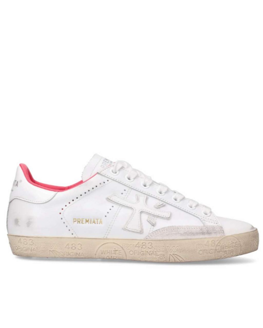 Shoes * | Steven D Sneaker 6187 Premiata Cheap Online White/Pink