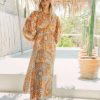 Clothing * | Eva Dress Sundress Cheap Online Havana Linen Aquarelle