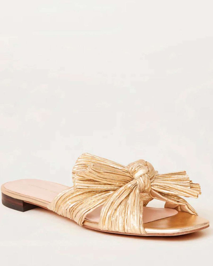 Shoes * | Daphne Knot Flat Sandal Loeffler Randall Hot Sell Gold