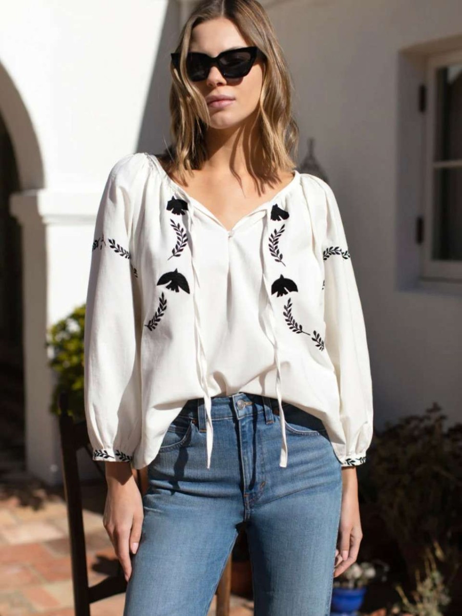 Clothing * | Lucy Dove Embroidery Blouse Emerson Fry Online Salt Organic