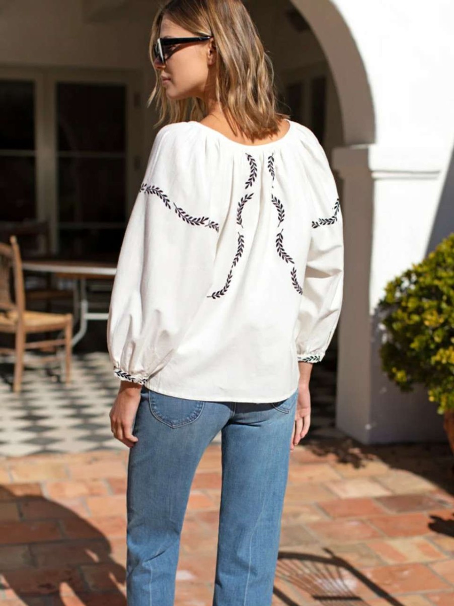 Clothing * | Lucy Dove Embroidery Blouse Emerson Fry Online Salt Organic