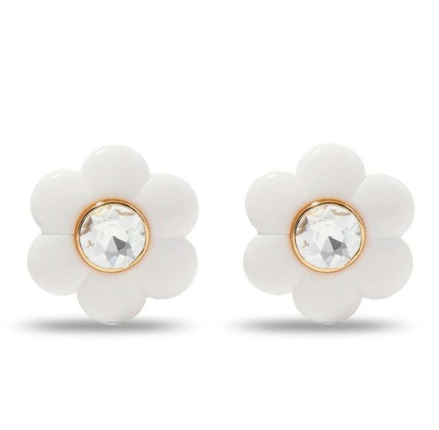 Accessories * | Daphne Crystal Clip-On Button Earrings Lele Sadoughi Excellent Quality Ivory