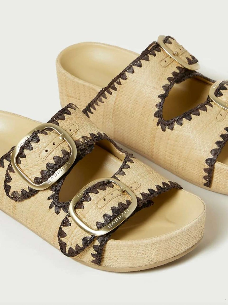 Shoes * | Theo Two Band Sandal Loeffler Randall Best Sellers Natural/Brown