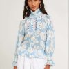 Clothing * | Peony Blouse Antik Batik Hot Sell Blue