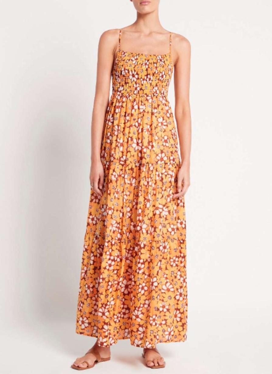 Clothing * | Mari Maxi Dress Faithfull The Brand Top Selling Orange Floral