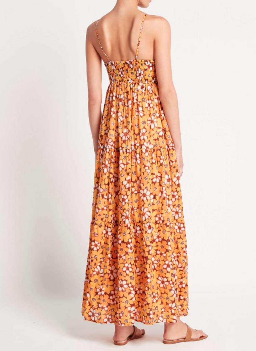 Clothing * | Mari Maxi Dress Faithfull The Brand Top Selling Orange Floral