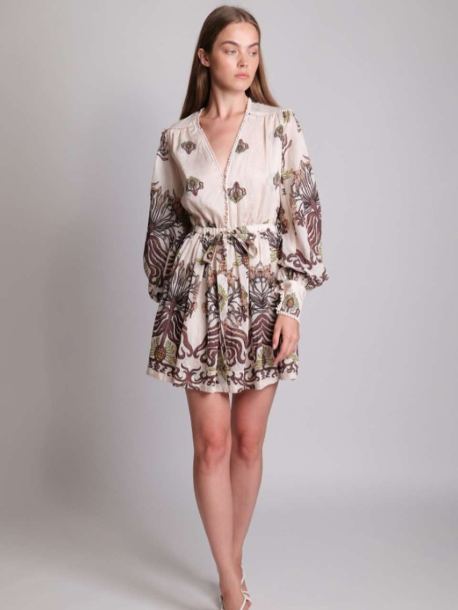 Clothing * | Charlotte Dress Sabina Musayev Excellent Quality Ivory Print