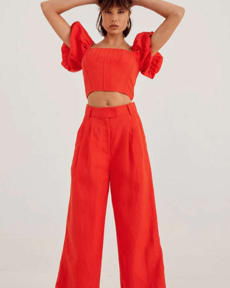 Clothing * | Relish Pants Sovere Online Solar Red