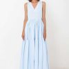 Clothing * | V Neck Tiered Maxi Swf Excellent Quality Bambina Blue