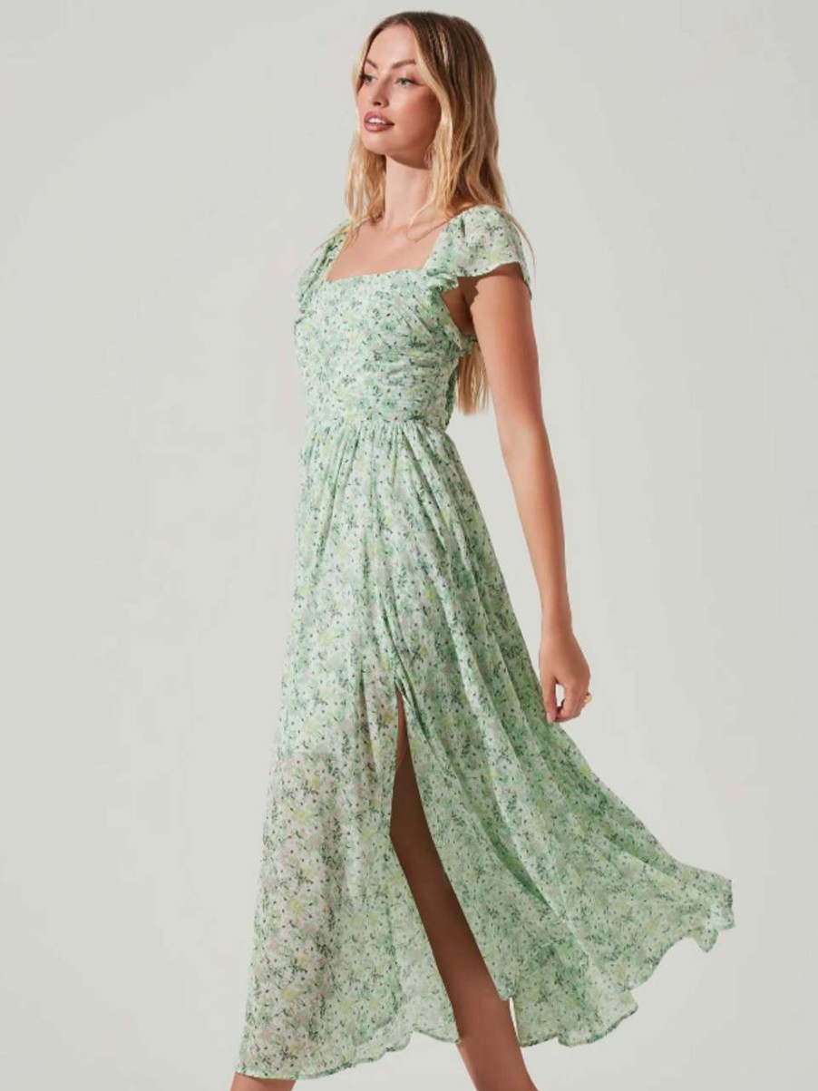 Clothing * | Luisa Dress Astr Hot Sale Green Multi Floral