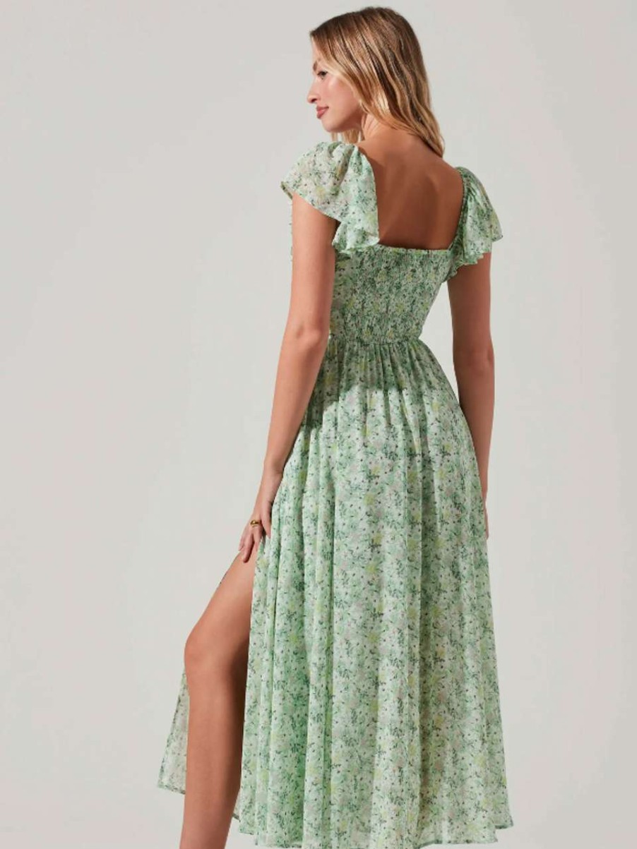 Clothing * | Luisa Dress Astr Hot Sale Green Multi Floral