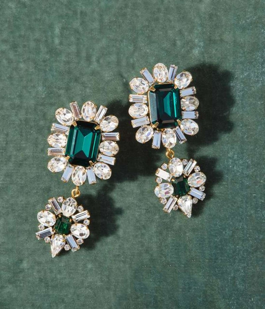 Accessories * | Grand Dame Earrings Loren Hope Shop Emerald