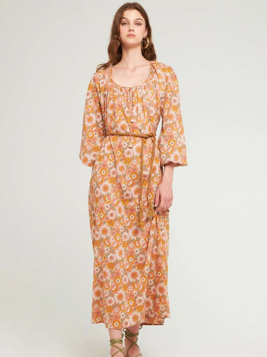 Clothing * | Blossom Long Dress Antik Batik Best Sellers Rust