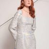 Clothing * | Iggy Textured Mini Dress Ghospell Reliable Quality Grey/Light Blue