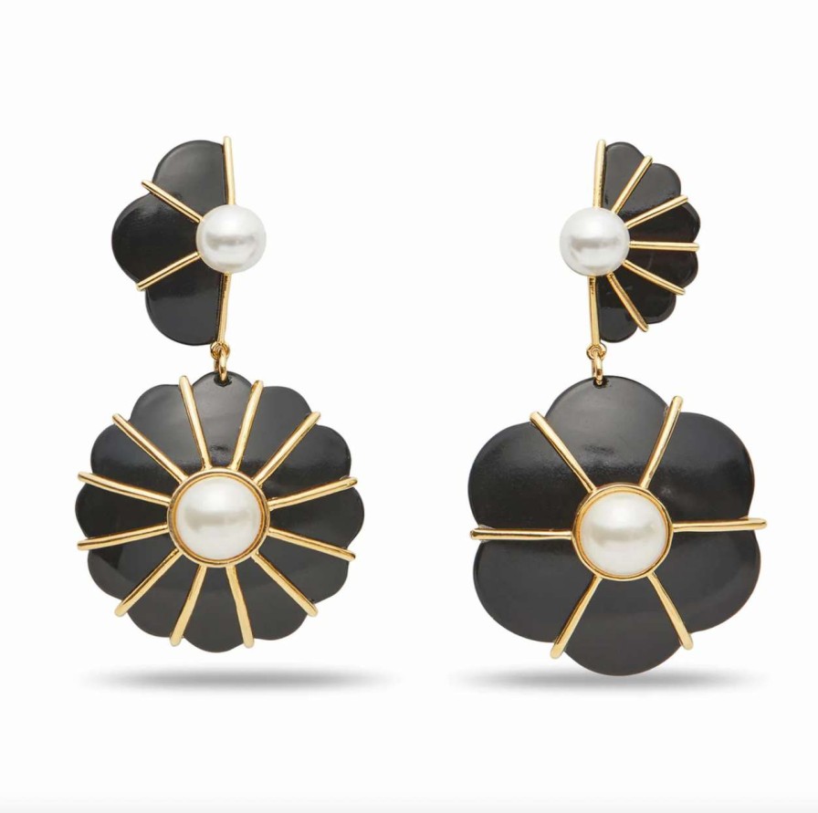 Accessories * | Mixed Medallion Drop Earring Lele Sadoughi Quality Guarantee Jet