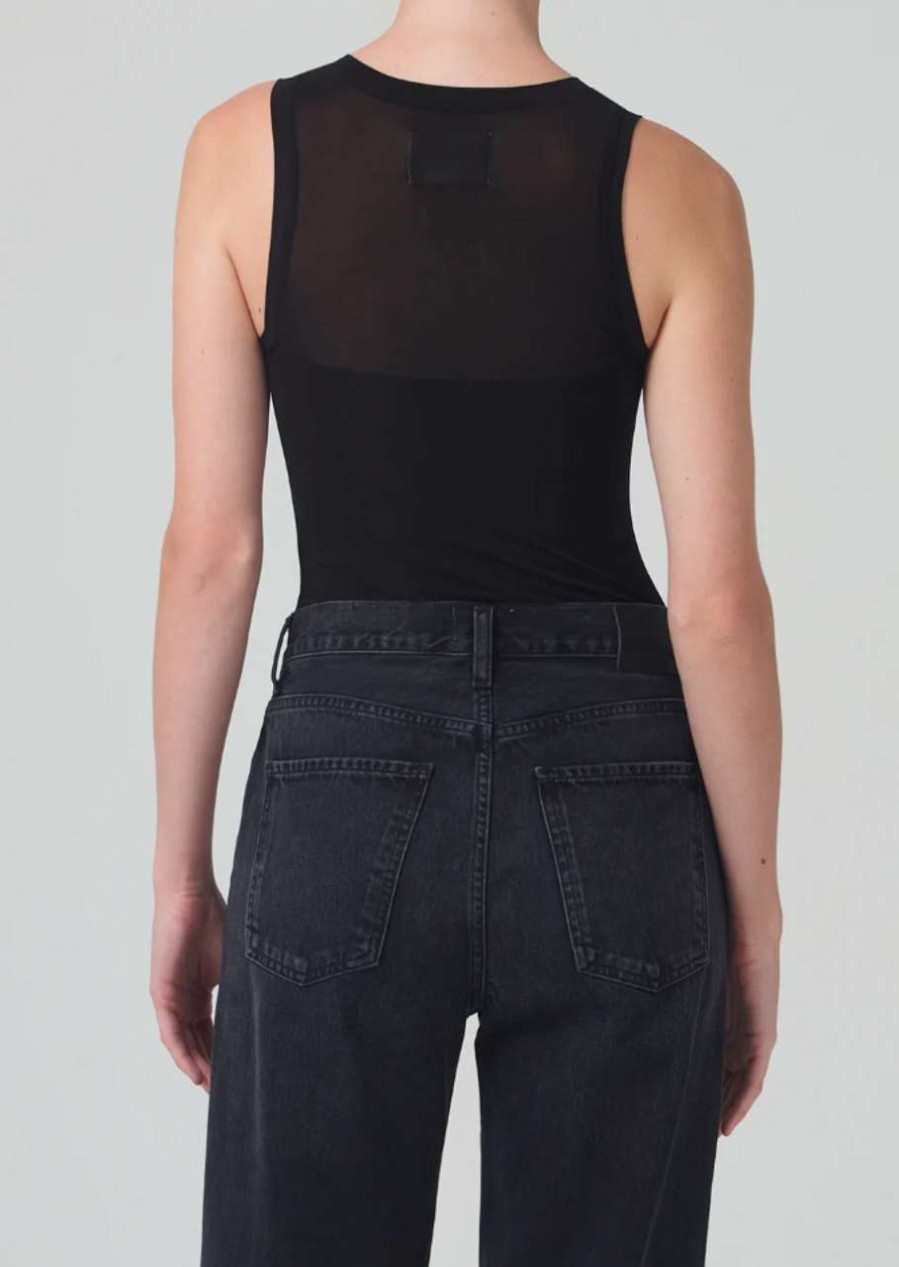 Clothing * | Kenzie Mesh Bodysuit Citizens Of Humanity Excellent Quality Black