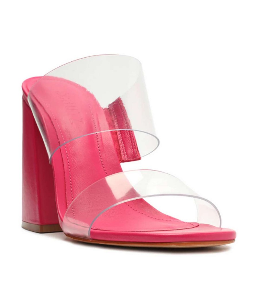 Shoes * | Victorie High Block Heel Schutz Flash Sale Hot Pink