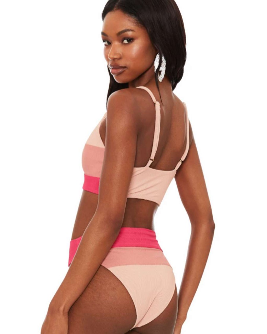 Clothing * | Alexis Bottom Beach Riot Hot Sell Rouge Color Block