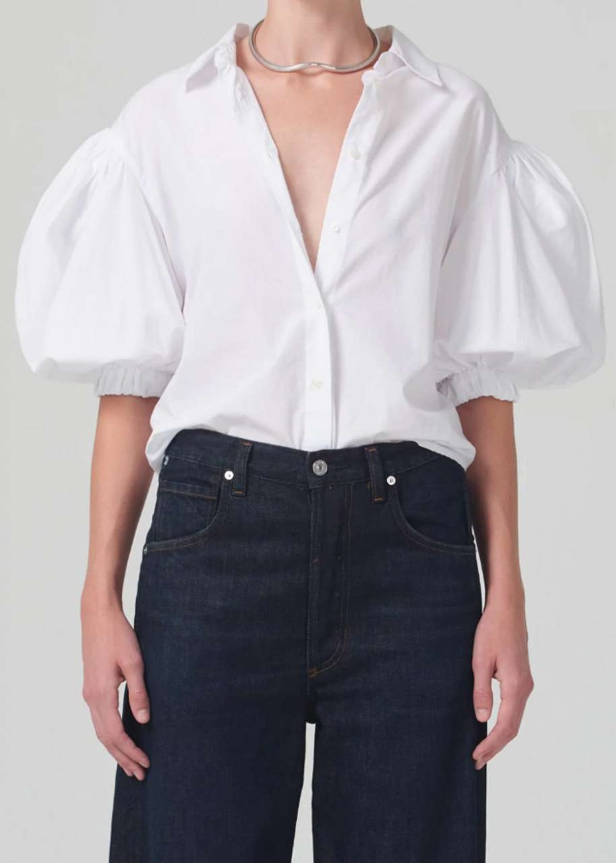 Clothing * | Anya Puff Sleeve Top Citizens Of Humanity Online Sales Optic White