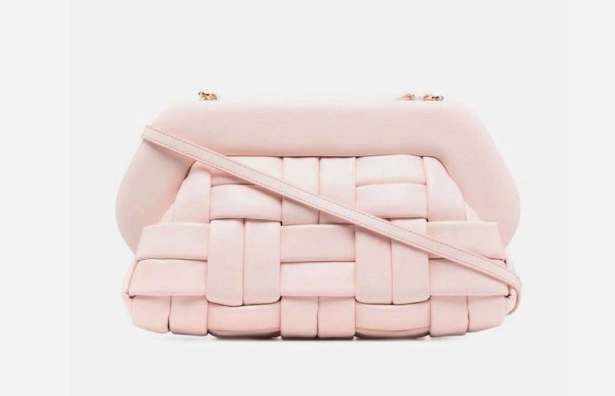 Accessories * | Bios Weaved Handbag Themoire Online Light Pink