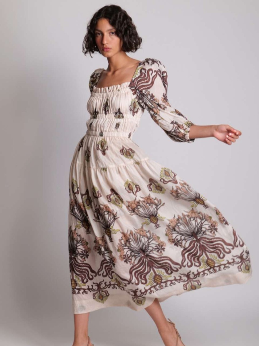 Clothing * | Gleam Dress Sabina Musayev Quality Guarantee Ivory Print