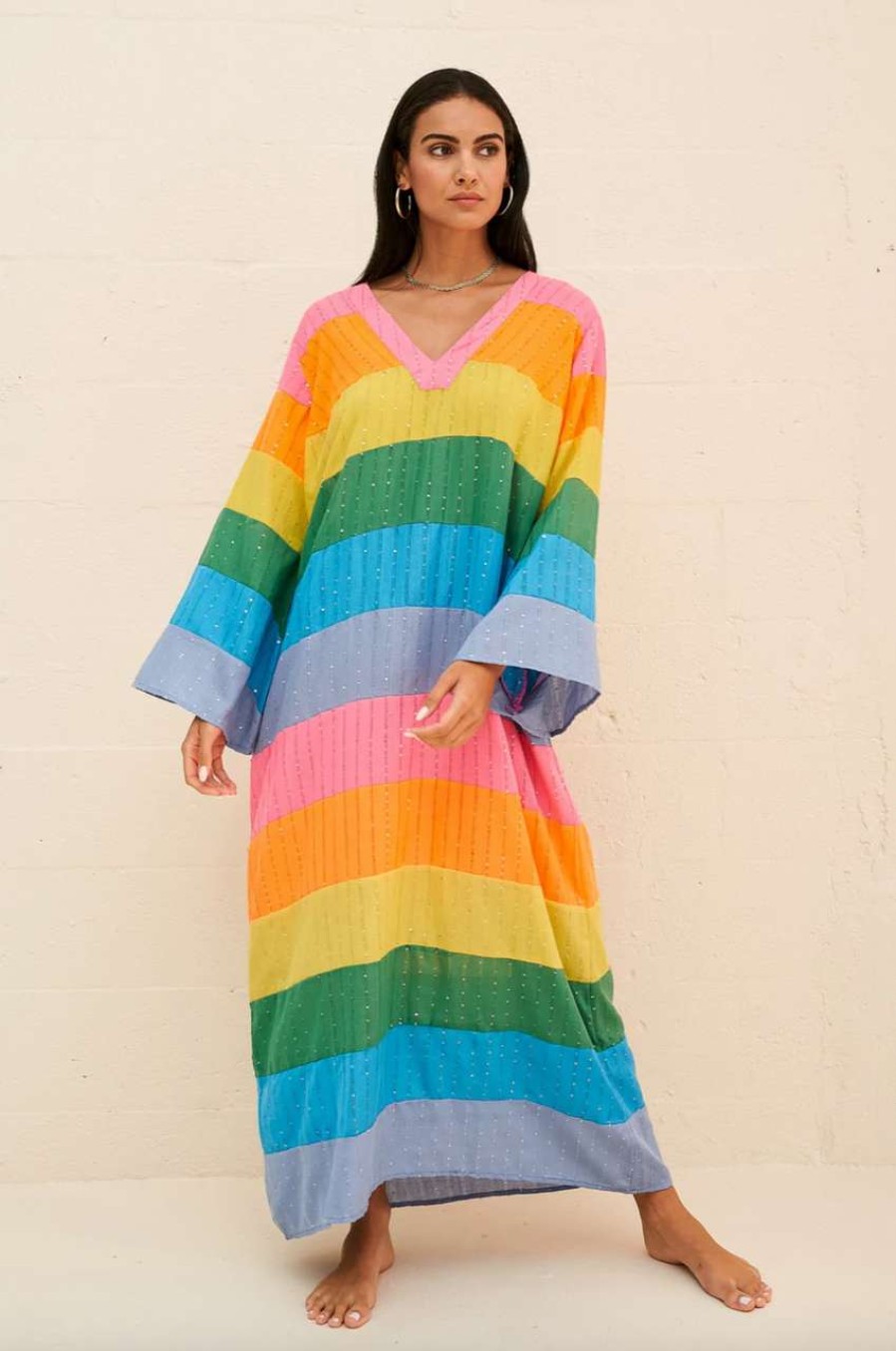 Clothing * | Sequin Rainbow Kaftan Pitusa Quality Guarantee Brights