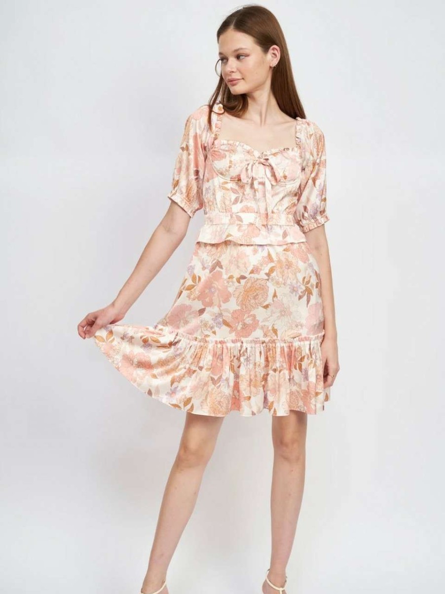 Clothing * | Risa Mini Dress En Saison New Coral Multi