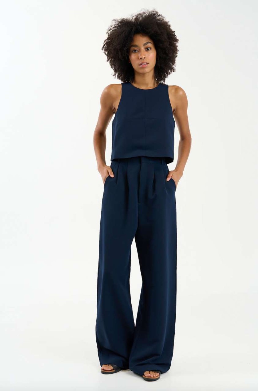 Clothing * | Gentry Trousers Sundays Top Sell Deep Navy