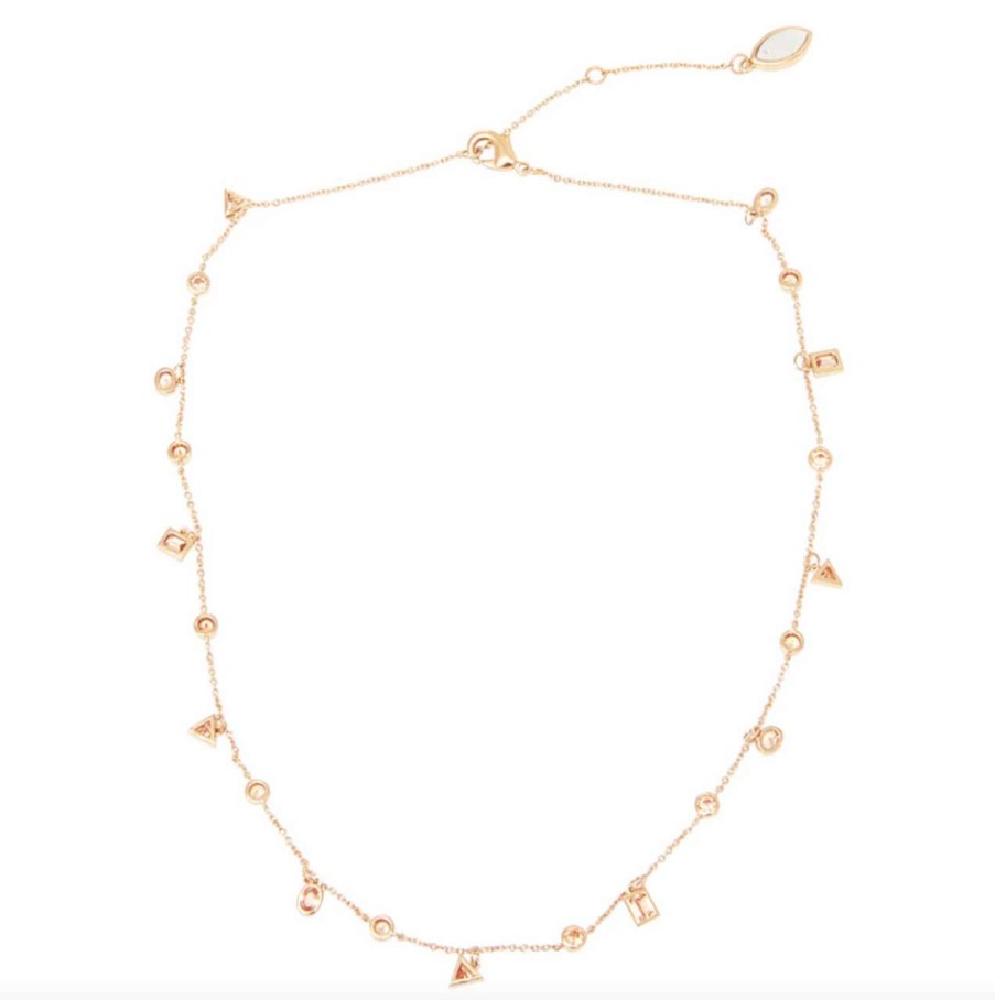 Accessories * | Infinity Crystal Necklace Mignonne Gavigan Exclusive Champagne Crystal