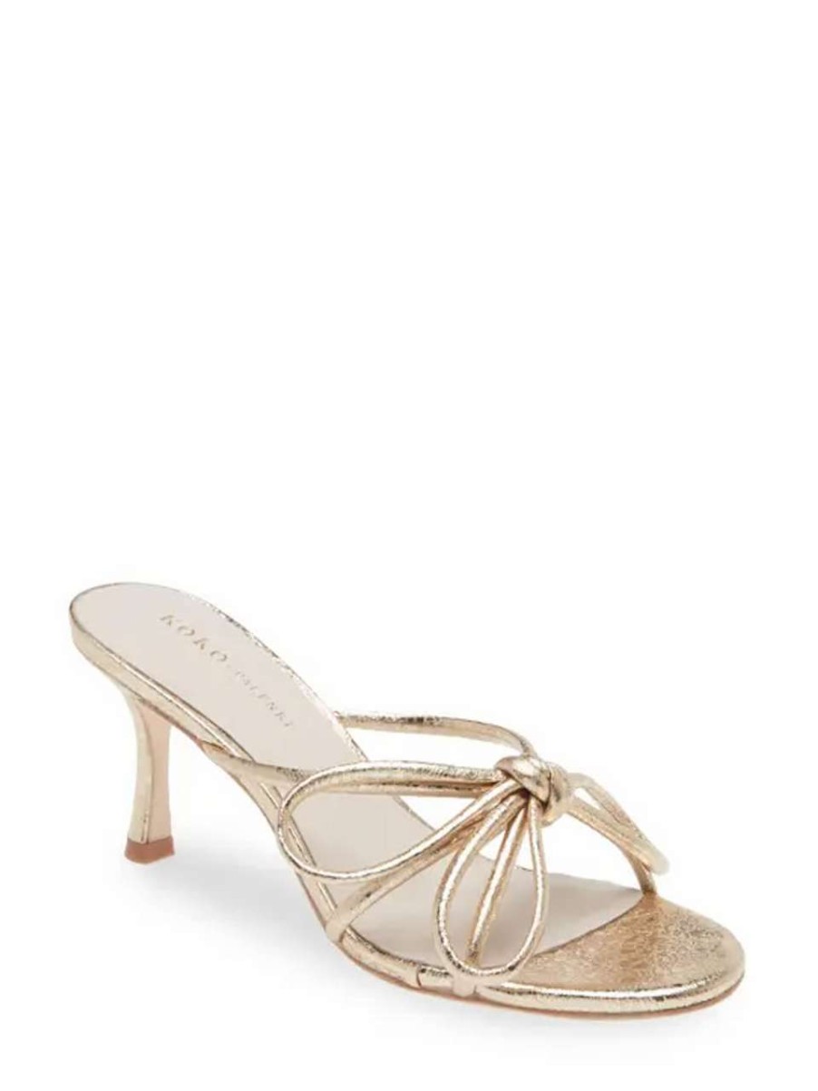 Shoes * | Barely Heel Koko + Palenki Top Selling Gold Leather